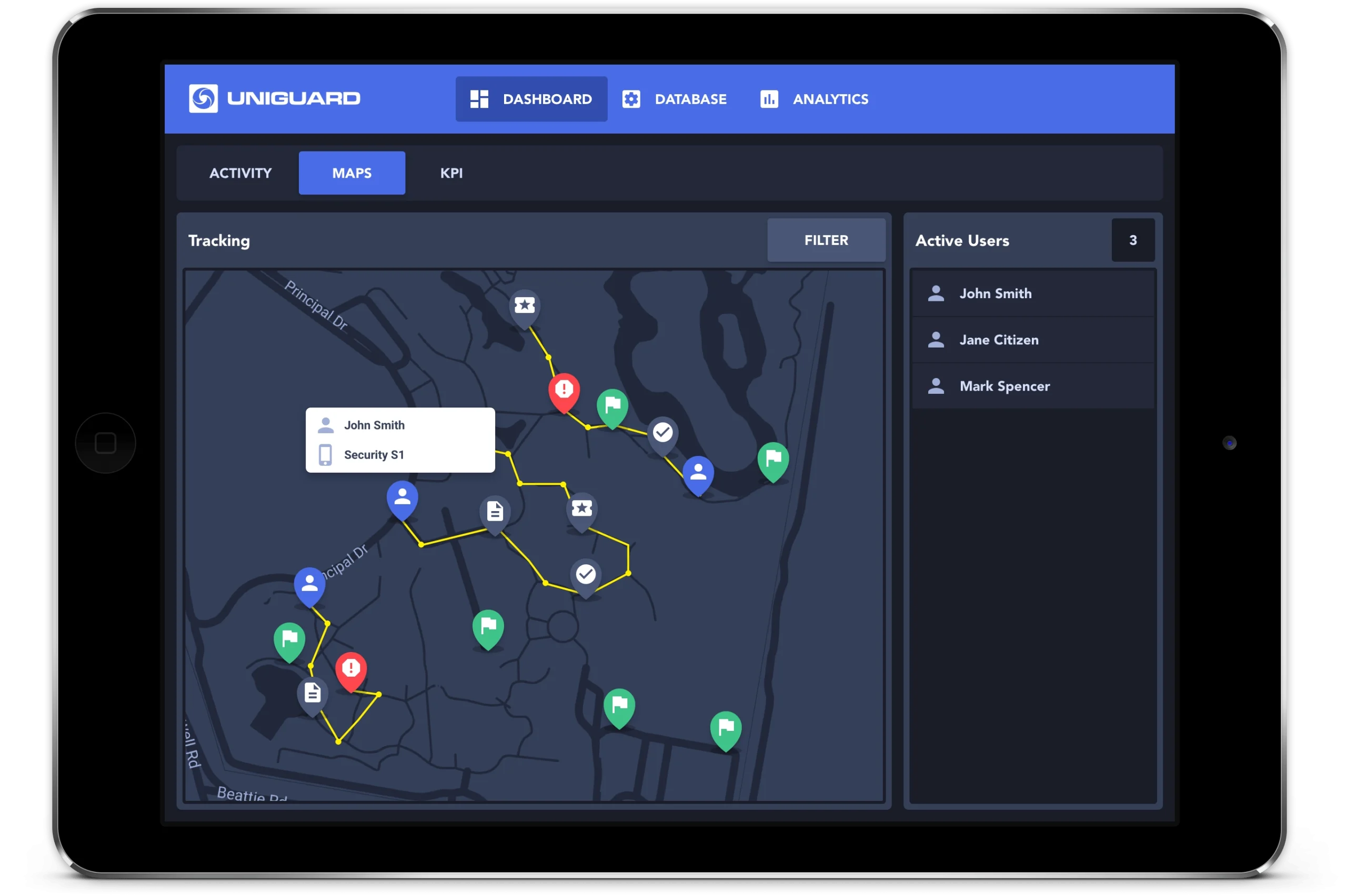 UniGuard Live GPS Tracking