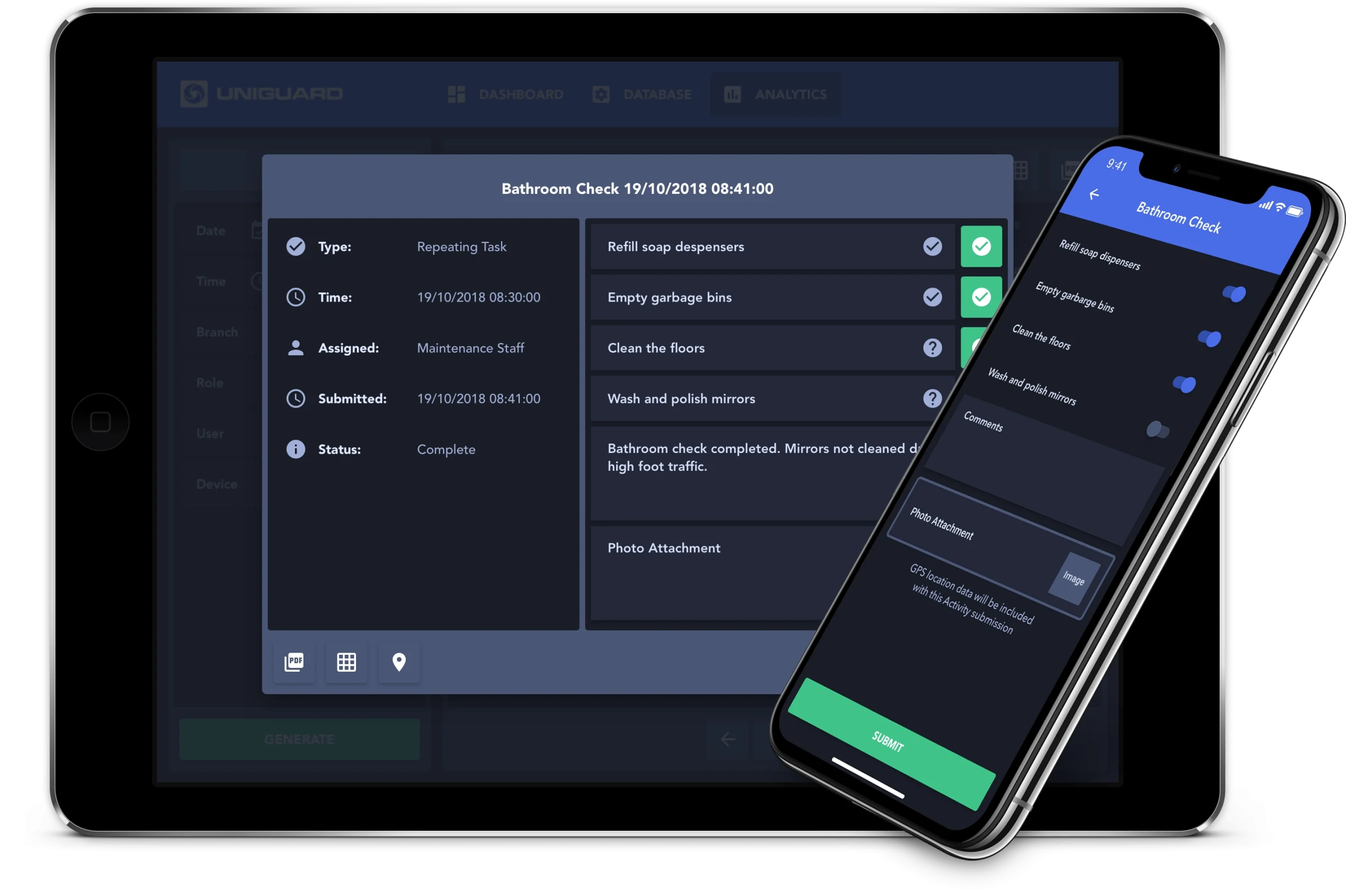 UniGuard Web Dashboard Tasks & Mobile App